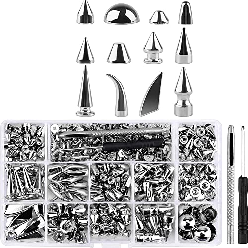 Sknrlko 270 Set Spikes und Nieten, Gemischte Form Punk Spike Nieten Schraube Aus Metall RüCken Nieten mit Installation Werkzeug für Sknrlko 270 Set Spikes und Nieten, Gemischte Form Punk Spike Nieten Schraube Aus Metall RüCken Nieten mit Installation Werkzeug für von Sknrlko