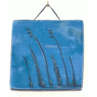 Blaue Handgemachte Kunstfliese. 88 X Mm Blaue Handgemachte Kunstfliese. 88 X Mm von SkobyPottery