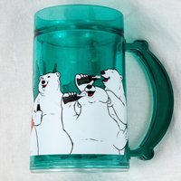 Coca Cola Eisbär Acrylbecher Flüssigkeit Gefüllt Freezable Isoliert Kunststoff Tasse 1995 Grün von SkograndStudioStore