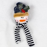 Plüsch Weihnachtsschmuck Schneemann Gesicht Mit Gestreiftem Schal von SkograndStudioStore