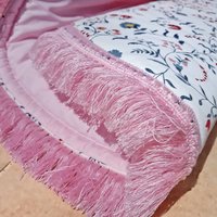 Babymatte Mädchen Bodenmatte Teppich Spielmatte Decke Mit Fransen Geschenk Prinzessin Kinderzimmer Tragbare Boho Dekor von SkokSkokStore