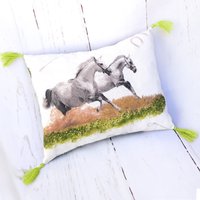 Geschenk Für Pferdeliebhaber Dekokissen Kinderzimmer Pferd Deko Tier Print Kissen Pferde Deko von SkokSkokStore