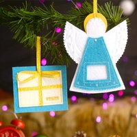 Weihnachtsbaum Kinder Set Von 2 Blau Weiß Handgemachte Filz Ornamente Große Engel Geschenkbox Akzente Weihnachten Geschenk Idee Junge Mädchen von SkokSkokStore