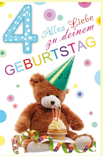 Glückwunschkarte Zum Geburtstag - 4 Jahre - Alles Liebe zu deinem Geburtstag - Bärchen - Mehrfarbig - mit Briefumschlag Glückwunschkarte Zum Geburtstag - 4 Jahre - Alles Liebe zu deinem Geburtstag - Bärchen - Mehrfarbig - mit Briefumschlag von Skorpion