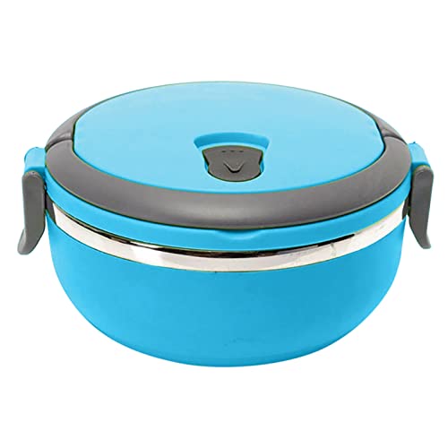 Edelstahl, rund, 1 Schicht, Lebensmittel-Thermobehälter, Brotdose Thermoskanne Essensbehälter (Sky Blue, One Size) von SkotO