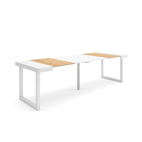 Skraut Home | Ausziehbarertisch | Multifunktionaler ausziehbarer | 260 | Für 12 Gäste | Massivholz Beine | Moderner Stil | Eiche und weiß Skraut Home | Ausziehbarertisch | Multifunktionaler ausziehbarer | 260 | Für 12 Gäste | Massivholz Beine | Moderner Stil | Eiche und weiß von Skraut Home