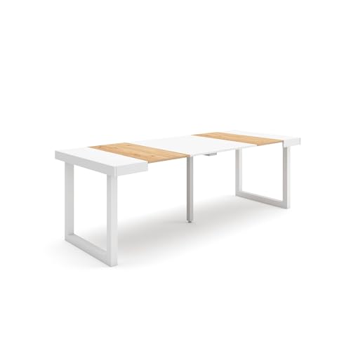 Skraut Home | Ausziehbarertisch | Multifunktionaler ausziehbarer | 220 | Für 10 Gäste | Massivholz Beine | Moderner Stil | Eiche und weiß Skraut Home | Ausziehbarertisch | Multifunktionaler ausziehbarer | 220 | Für 10 Gäste | Massivholz Beine | Moderner Stil | Eiche und weiß von Skraut Home