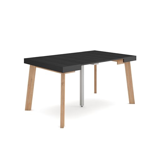 Skraut Home | Ausziehbarertisch | Multifunktionaler ausziehbarer | 140 | Für 6 Gäste | Hölzerne Beine | Moderner Stil | Schwarz Skraut Home | Ausziehbarertisch | Multifunktionaler ausziehbarer | 140 | Für 6 Gäste | Hölzerne Beine | Moderner Stil | Schwarz von Skraut Home