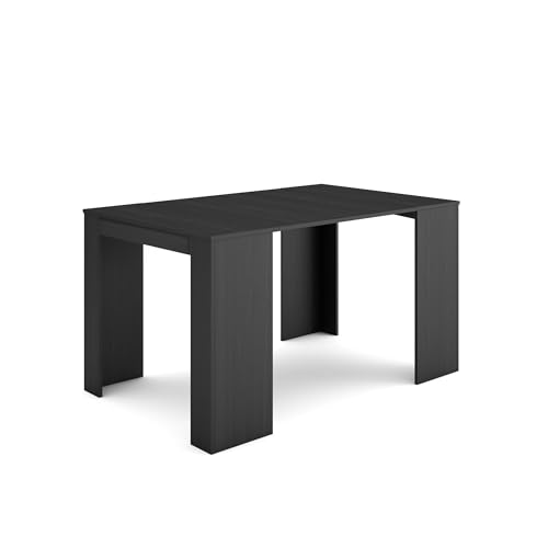 Skraut Home | Ausziehbarertisch | Multifunktionaler ausziehbarer | 140 | Für 6 Gäste | Esszimmertische | Moderner Stil | Schwarz von Skraut Home