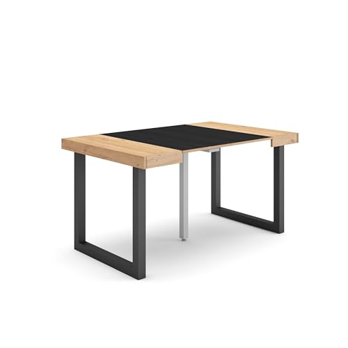 Skraut Home | Ausziehbarertisch | Multifunktionaler ausziehbarer | 140 | Für 6 Gäste | Massivholz Beine | Moderner Stil | Eiche Schwarz Skraut Home | Ausziehbarertisch | Multifunktionaler ausziehbarer | 140 | Für 6 Gäste | Massivholz Beine | Moderner Stil | Eiche Schwarz von Skraut Home