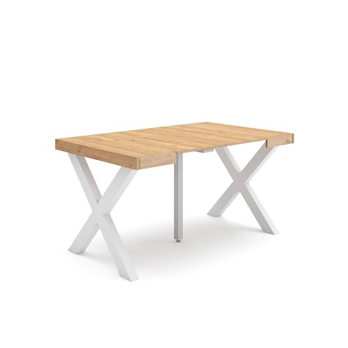 Skraut Home | Ausziehbarertisch | Multifunktionaler ausziehbarer | 140 | Für 6 Gäste | Massivholz Beine | Moderner Stil | Eiche Skraut Home | Ausziehbarertisch | Multifunktionaler ausziehbarer | 140 | Für 6 Gäste | Massivholz Beine | Moderner Stil | Eiche von Skraut Home
