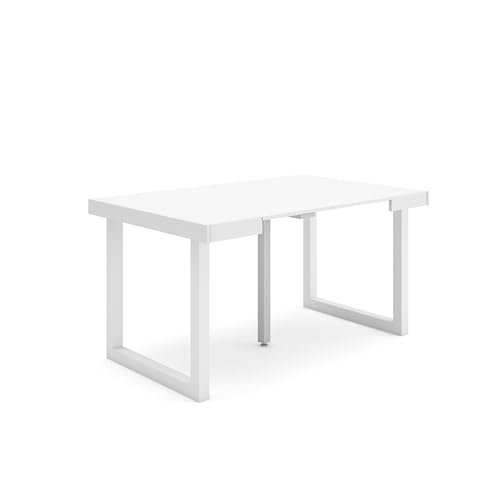 Skraut Home | Ausziehbarertisch | Multifunktionaler ausziehbarer | 140 | Für 6 Gäste | Massivholz Beine | Moderner Stil | Weiß Skraut Home | Ausziehbarertisch | Multifunktionaler ausziehbarer | 140 | Für 6 Gäste | Massivholz Beine | Moderner Stil | Weiß von Skraut Home