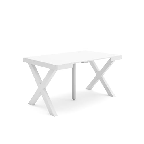 Skraut Home | Ausziehbarertisch | Multifunktionaler ausziehbarer | 140 | Für 6 Gäste | Massivholz Beine | Moderner Stil | Weiß Skraut Home | Ausziehbarertisch | Multifunktionaler ausziehbarer | 140 | Für 6 Gäste | Massivholz Beine | Moderner Stil | Weiß von Skraut Home