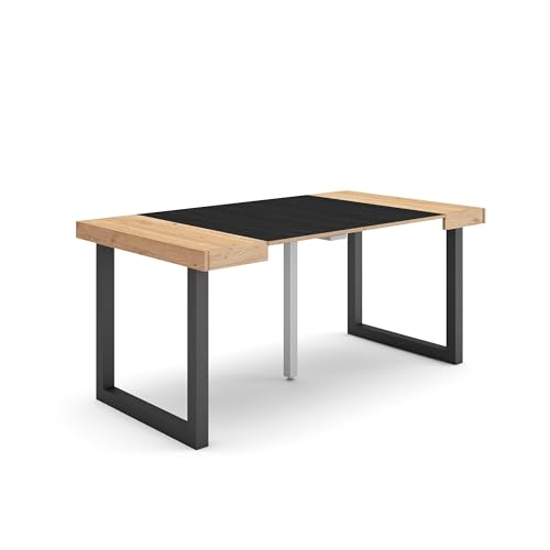 Skraut Home | Ausziehbarertisch | Multifunktionaler ausziehbarer | 160 | Für 8 Gäste | Massivholz Beine | Moderner Stil | Eiche Schwarz Skraut Home | Ausziehbarertisch | Multifunktionaler ausziehbarer | 160 | Für 8 Gäste | Massivholz Beine | Moderner Stil | Eiche Schwarz von Skraut Home