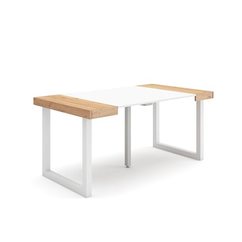 Skraut Home | Ausziehbarertisch | Multifunktionaler ausziehbarer | 160 | Für 8 Gäste | Massivholz Beine | Moderner Stil | Eiche und weiß Skraut Home | Ausziehbarertisch | Multifunktionaler ausziehbarer | 160 | Für 8 Gäste | Massivholz Beine | Moderner Stil | Eiche und weiß von Skraut Home