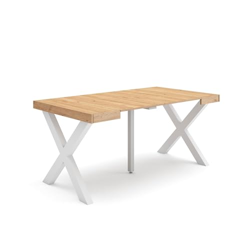 Skraut Home | Ausziehbarertisch | Multifunktionaler ausziehbarer | 160 | Für 8 Gäste | Massivholz Beine | Moderner Stil | Eiche Skraut Home | Ausziehbarertisch | Multifunktionaler ausziehbarer | 160 | Für 8 Gäste | Massivholz Beine | Moderner Stil | Eiche von Skraut Home