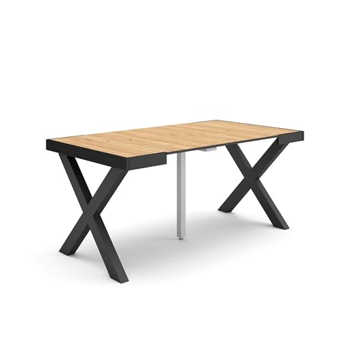 Skraut Home | Ausziehbarertisch | Multifunktionaler ausziehbarer | 160 | Für 8 Gäste | Massivholz Beine | Moderner Stil | Eiche Skraut Home | Ausziehbarertisch | Multifunktionaler ausziehbarer | 160 | Für 8 Gäste | Massivholz Beine | Moderner Stil | Eiche von Skraut Home