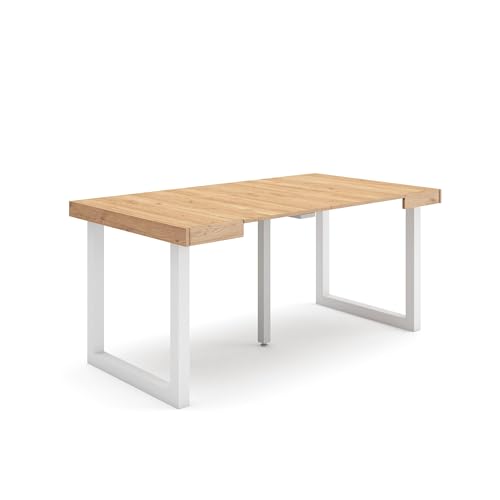Skraut Home | Ausziehbarertisch | Multifunktionaler ausziehbarer | 160 | Für 8 Gäste | Massivholz Beine | Moderner Stil | Eiche Skraut Home | Ausziehbarertisch | Multifunktionaler ausziehbarer | 160 | Für 8 Gäste | Massivholz Beine | Moderner Stil | Eiche von Skraut Home