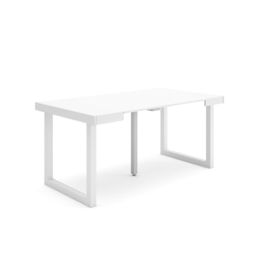 Skraut Home | Ausziehbarertisch | Multifunktionaler ausziehbarer | 160 | Für 8 Gäste | Massivholz Beine | Moderner Stil | Weiß Skraut Home | Ausziehbarertisch | Multifunktionaler ausziehbarer | 160 | Für 8 Gäste | Massivholz Beine | Moderner Stil | Weiß von Skraut Home