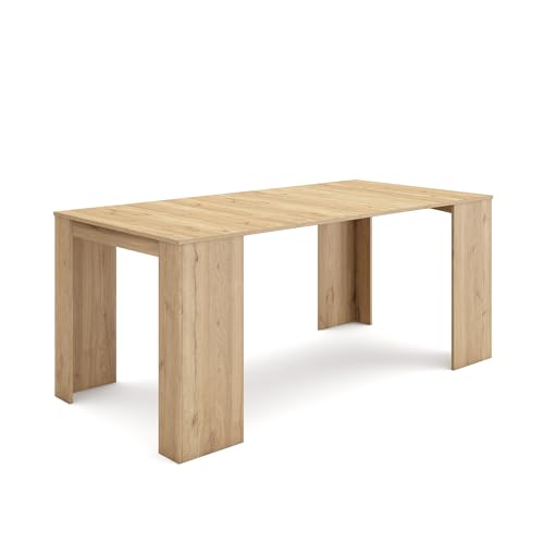 Skraut Home | Ausziehbarertisch | Multifunktionaler ausziehbarer | 180 | Für 8 Gäste | Esszimmertische | Moderner Stil | Eiche von Skraut Home