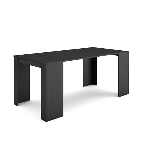 Skraut Home | Ausziehbarertisch | Multifunktionaler ausziehbarer | 180 | Für 8 Gäste | Esszimmertische | Moderner Stil | Schwarz von Skraut Home