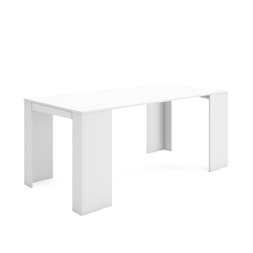 Skraut Home | Ausziehbarertisch | Multifunktionaler ausziehbarer | 180 | Für 8 Gäste | Esszimmertische | Moderner Stil | Weiß von Skraut Home