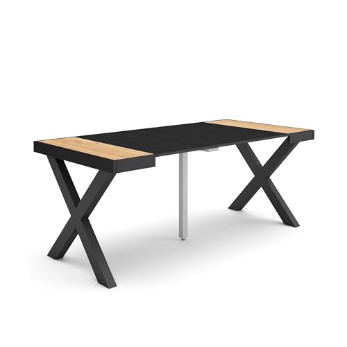 Skraut Home | Ausziehbarertisch | Multifunktionaler ausziehbarer | 180 | Für 8 Gäste | Massivholz Beine | Moderner Stil | Eiche Schwarz Skraut Home | Ausziehbarertisch | Multifunktionaler ausziehbarer | 180 | Für 8 Gäste | Massivholz Beine | Moderner Stil | Eiche Schwarz von Skraut Home