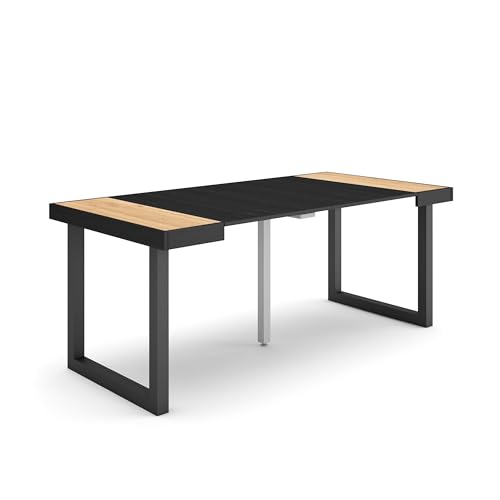 Skraut Home | Ausziehbarertisch | Multifunktionaler ausziehbarer | 180 | Für 8 Gäste | Massivholz Beine | Moderner Stil | Eiche Schwarz Skraut Home | Ausziehbarertisch | Multifunktionaler ausziehbarer | 180 | Für 8 Gäste | Massivholz Beine | Moderner Stil | Eiche Schwarz von Skraut Home