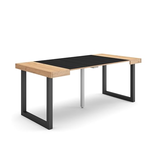 Skraut Home | Ausziehbarertisch | Multifunktionaler ausziehbarer | 180 | Für 8 Gäste | Massivholz Beine | Moderner Stil | Eiche Schwarz Skraut Home | Ausziehbarertisch | Multifunktionaler ausziehbarer | 180 | Für 8 Gäste | Massivholz Beine | Moderner Stil | Eiche Schwarz von Skraut Home