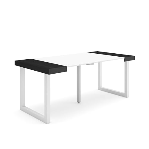 Skraut Home | Ausziehbarertisch | Multifunktionaler ausziehbarer | 180 | Für 8 Gäste | Massivholz Beine | Moderner Stil | Weiß und Schwarz Skraut Home | Ausziehbarertisch | Multifunktionaler ausziehbarer | 180 | Für 8 Gäste | Massivholz Beine | Moderner Stil | Weiß und Schwarz von Skraut Home
