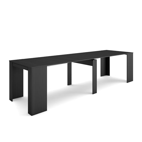 Skraut Home | Ausziehbarertisch | Multifunktionaler ausziehbarer | 300 | Für 14 Gäste | Esszimmertische | Moderner Stil | Schwarz von Skraut Home