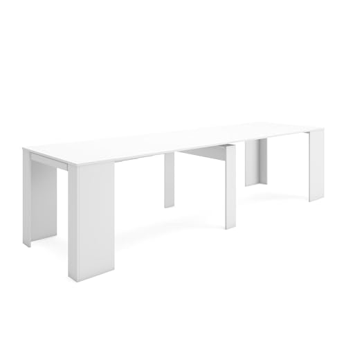 Skraut Home | Ausziehbarertisch | Multifunktionaler ausziehbarer | 300 | Für 14 Gäste | Esszimmertische | Moderner Stil | Weiß von Skraut Home