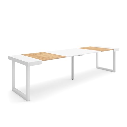 Skraut Home | Ausziehbarertisch | Multifunktionaler ausziehbarer | 300 | Für 14 Gäste | Massivholz Beine | Moderner Stil | Eiche und weiß Skraut Home | Ausziehbarertisch | Multifunktionaler ausziehbarer | 300 | Für 14 Gäste | Massivholz Beine | Moderner Stil | Eiche und weiß von Skraut Home