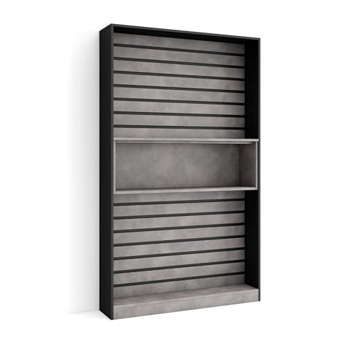 Skraut Home | Bücherregal Bibliothek | Bookshelf, Bookcase | 110x186x25cm | Wohnzimmer, Esszimmer, Büro | Aufbewahrungsregal | Moderner Stil | Zement von Skraut Home