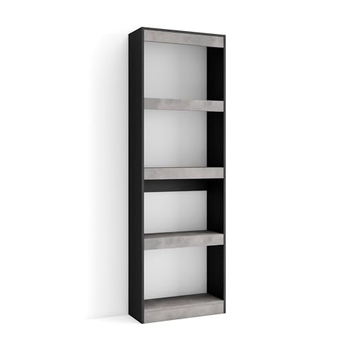 Skraut Home | Bücherregal Bibliothek | Bookshelf, Bookcase | 60x186x25cm | Wohnzimmer, Esszimmer, Büro | Aufbewahrungsregal | Moderner Stil | Zement von Skraut Home