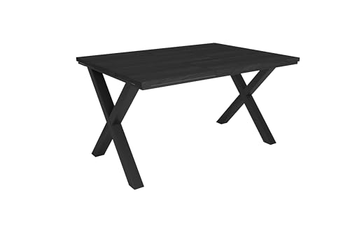 Skraut Home | Esszimmertisch | Küchentisch, Esstisch | 140x90x74 cm | Für 6 Gäste | Stubentisch | Industrieller Stil | Schwarz Skraut Home | Esszimmertisch | Küchentisch, Esstisch | 140x90x74 cm | Für 6 Gäste | Stubentisch | Industrieller Stil | Schwarz von Skraut Home