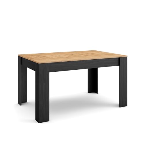 Skraut Home | Esszimmertisch | Küchentisch, Esstisch | 140x90x76 cm | Für 6 Gäste | Stubentisch | Moderner Stil | Eiche Schwarz Skraut Home | Esszimmertisch | Küchentisch, Esstisch | 140x90x76 cm | Für 6 Gäste | Stubentisch | Moderner Stil | Eiche Schwarz von Skraut Home