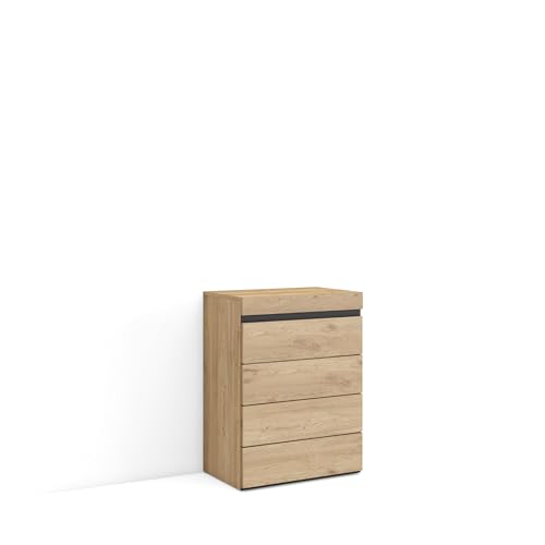 Skraut Home | Kommode mit Schubladen | Aufbewahrungsschrank | 57x75x35 cm | Für Schlafzimmer, Zimmer | Sideboard, Schrank | Moderner Stil | Eiche Skraut Home | Kommode mit Schubladen | Aufbewahrungsschrank | 57x75x35 cm | Für Schlafzimmer, Zimmer | Sideboard, Schrank | Moderner Stil | Eiche von Skraut Home