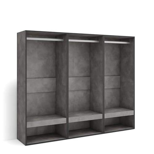 Skraut Home | Offener Kleiderschrank | Kleidung, Schuhe | 180x145x35 cm | Für Schlafzimmer, Zimmer | Garderobenschrank | Moderner Stil | Zement Skraut Home | Offener Kleiderschrank | Kleidung, Schuhe | 180x145x35 cm | Für Schlafzimmer, Zimmer | Garderobenschrank | Moderner Stil | Zement von Skraut Home