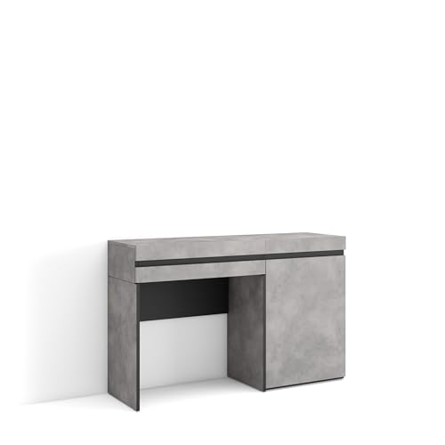 Skraut Home | Schminktisch | Frisiertisch mit Stauraum | 121x75x35 cm | mit Schublade | Schlafzimmer | Moderner Stil | Zement von Skraut Home