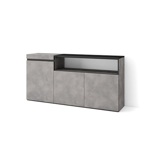 Skraut Home | Sideboard, Highboard | Kommode, Komodenschrank | 150x75x35cm | 3 Türen | Wohnzimmer, Küche | Moderner Stil | Zement von Skraut Home