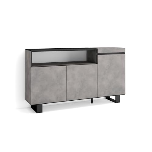 Skraut Home | Sideboard, Highboard | Kommode, Komodenschrank | 150x87x35cm | 3 Türen | Industriedesign | Moderner Stil | Zement von Skraut Home