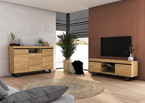 Skraut Home Sideboard und TV-Schrank ideal für Wohnzimmer oder Esszimmer, 140x40x92cm von Skraut Home