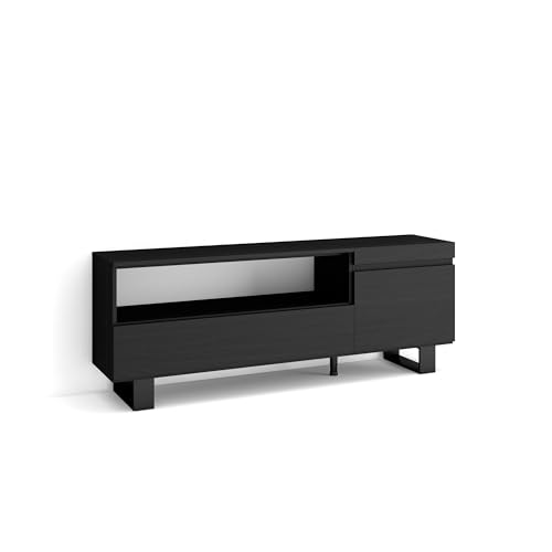 Skraut Home | TV-Schrank, Lowboard | für Wohnzimmer und Esszimmer | 150x57x35cm | Für TV-Geräte bis zu 65" | Industriedesign | Moderner Stil | Schwarz Skraut Home | TV-Schrank, Lowboard | für Wohnzimmer und Esszimmer | 150x57x35cm | Für TV-Geräte bis zu 65" | Industriedesign | Moderner Stil | Schwarz von Skraut Home
