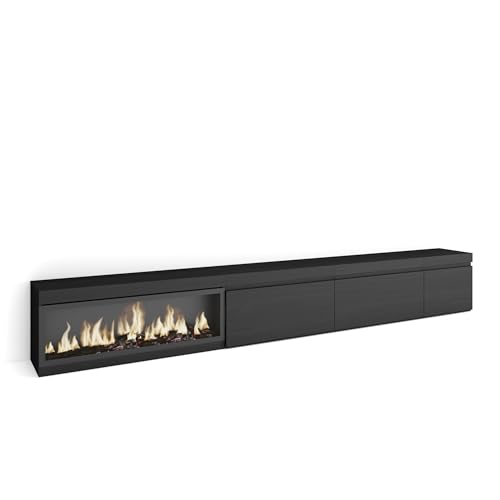 Skraut Home | TV-Schrank, Lowboard | für Wohnzimmer und Esszimmer | 317x45x35 cm | Elektrokamin XXL | Moderner Stil | Schwarz Skraut Home | TV-Schrank, Lowboard | für Wohnzimmer und Esszimmer | 317x45x35 cm | Elektrokamin XXL | Moderner Stil | Schwarz von Skraut Home