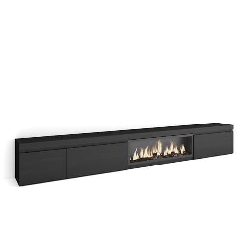 Skraut Home | TV-Schrank, Lowboard | für Wohnzimmer und Esszimmer | 317x45x35 cm | Elektrokamin XXL | Moderner Stil | Schwarz Skraut Home | TV-Schrank, Lowboard | für Wohnzimmer und Esszimmer | 317x45x35 cm | Elektrokamin XXL | Moderner Stil | Schwarz von Skraut Home