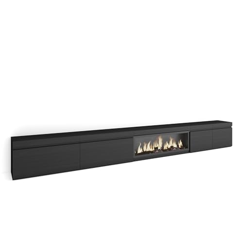 Skraut Home | TV-Schrank, Lowboard | für Wohnzimmer und Esszimmer | 368x45x35 | Elektrokamin XXL | Moderner Stil | Schwarz Skraut Home | TV-Schrank, Lowboard | für Wohnzimmer und Esszimmer | 368x45x35 | Elektrokamin XXL | Moderner Stil | Schwarz von Skraut Home