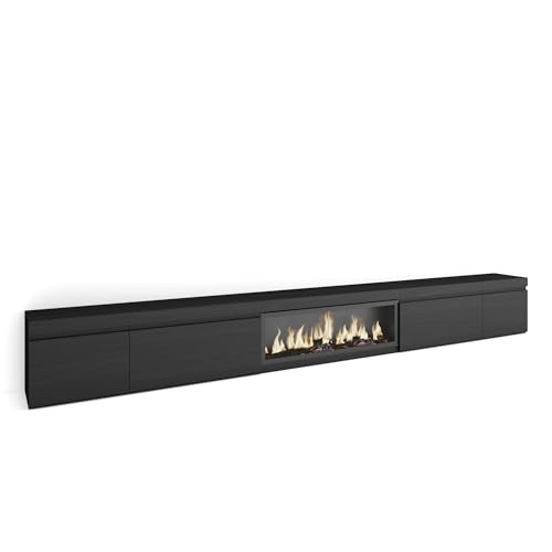 Skraut Home | TV-Schrank, Lowboard | für Wohnzimmer und Esszimmer | 368x45x35 | Elektrokamin XXL | Moderner Stil | Schwarz Skraut Home | TV-Schrank, Lowboard | für Wohnzimmer und Esszimmer | 368x45x35 | Elektrokamin XXL | Moderner Stil | Schwarz von Skraut Home