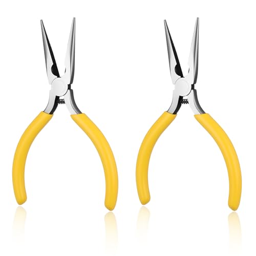 2 Stück Schmuck Zange Set, Spitzzange Zur Schmuckherstellung Kleine Spitzzange Needle Nose Pliers DIY Kettenzange Kleine Zange SchmuckherstellungZange, Mini-Flachzange Für Schmuckherstellungs von Skrfren