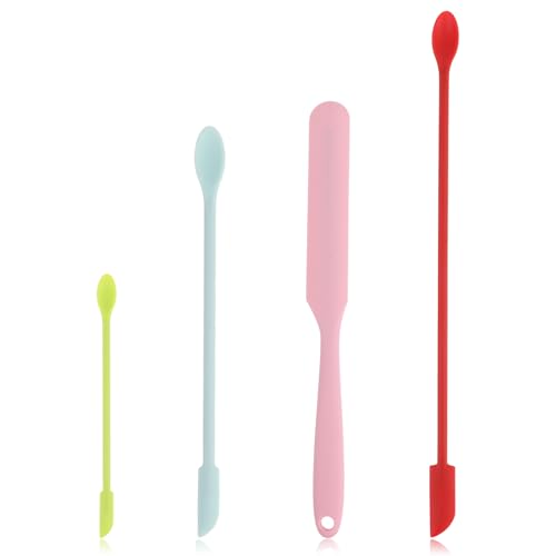 4 Stück Silikon Kosmetik Spatel, Spatel Für Schönheitsanwendungen Wiederverwendbare Silikon KleinSpatel Kosmetische Löffel Silikonspatel, Kleiner Silikonspatel Zum Auskratzen Von Flaschen von Skrfren